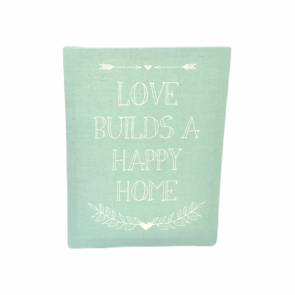Wall Art Love Builds A Happy Home, Pastel Green
